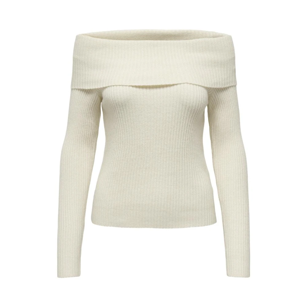 Only Off-Shoulder Gebreide kleding White Dames