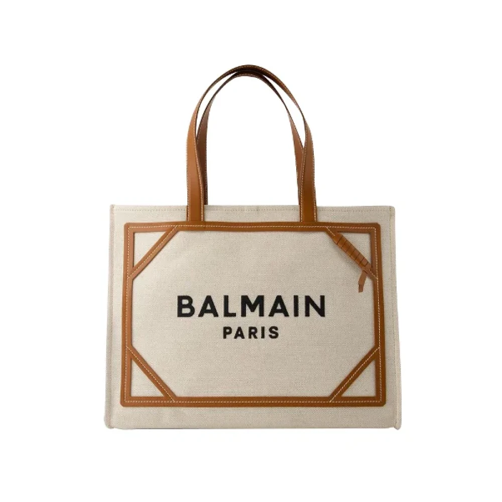 Balmain Pre-owned Canvas handbags Beige Dames