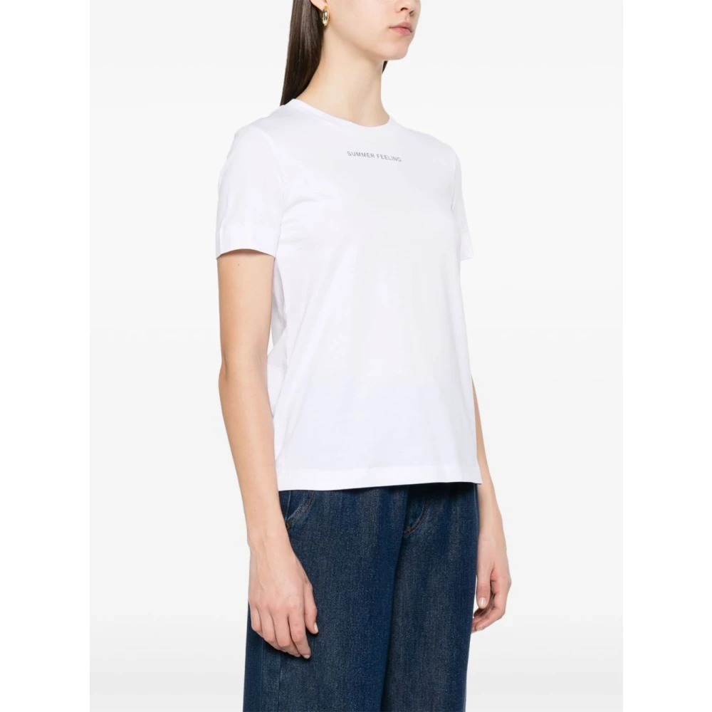 Max Mara Witte Crew Neck T-shirts en Polos White Dames