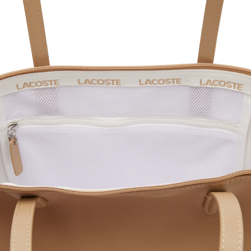 Lacoste Sportieve Beige Shopper met Tennis-geïnspireerd Ontwerp Beige Dames