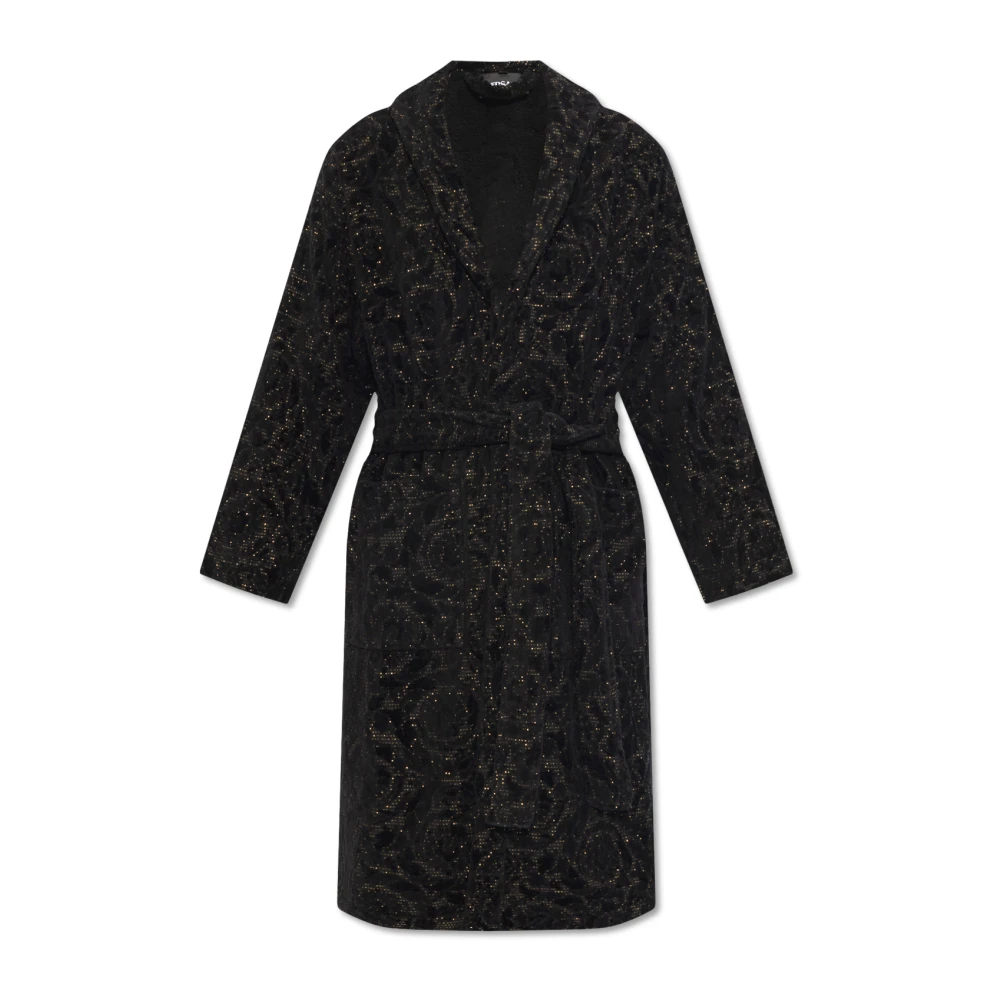 Versace Hombre Negro - Bata Con Estampado Barocco - Nightwear & Lounge - L