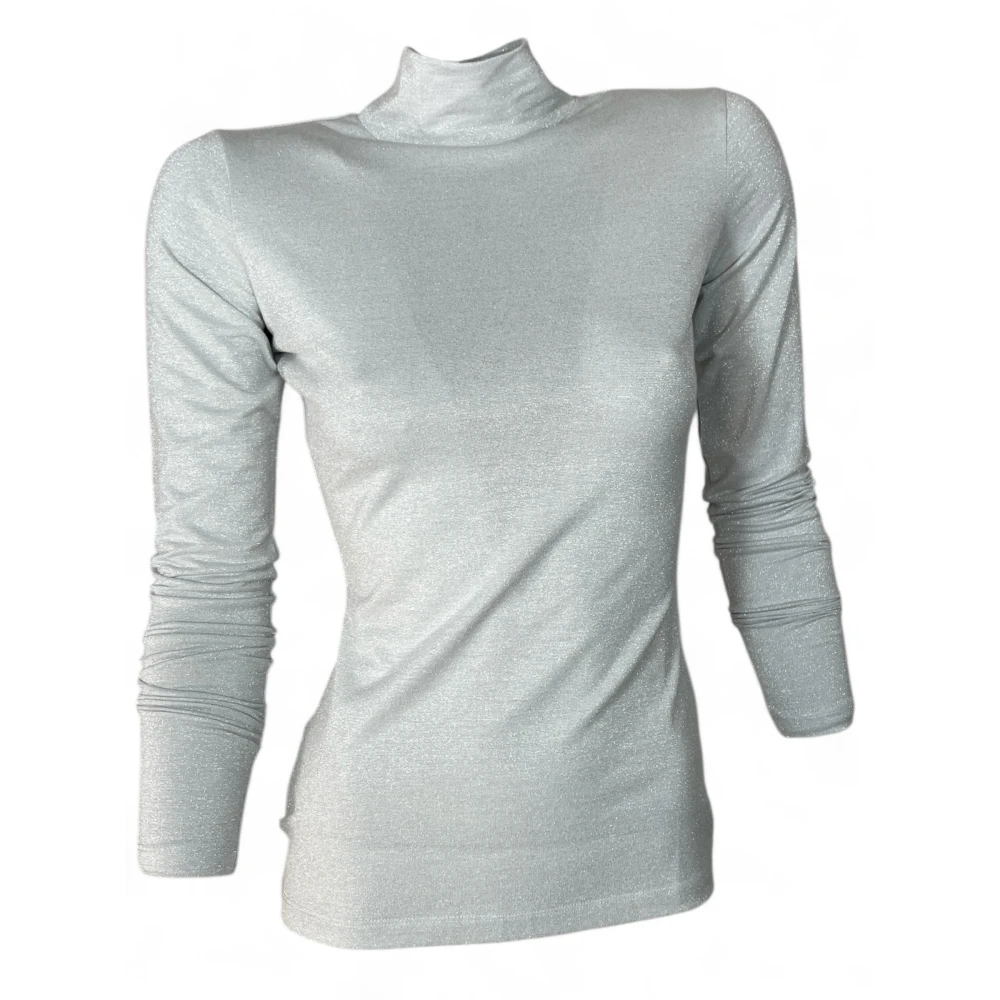 Hugo Boss Metallic Damen Top met opstaande kraag Beige Dames