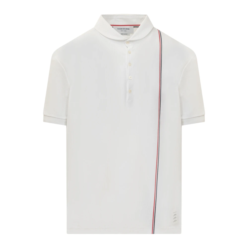 Thom Browne Rib Cuff Polo Shirt White Heren