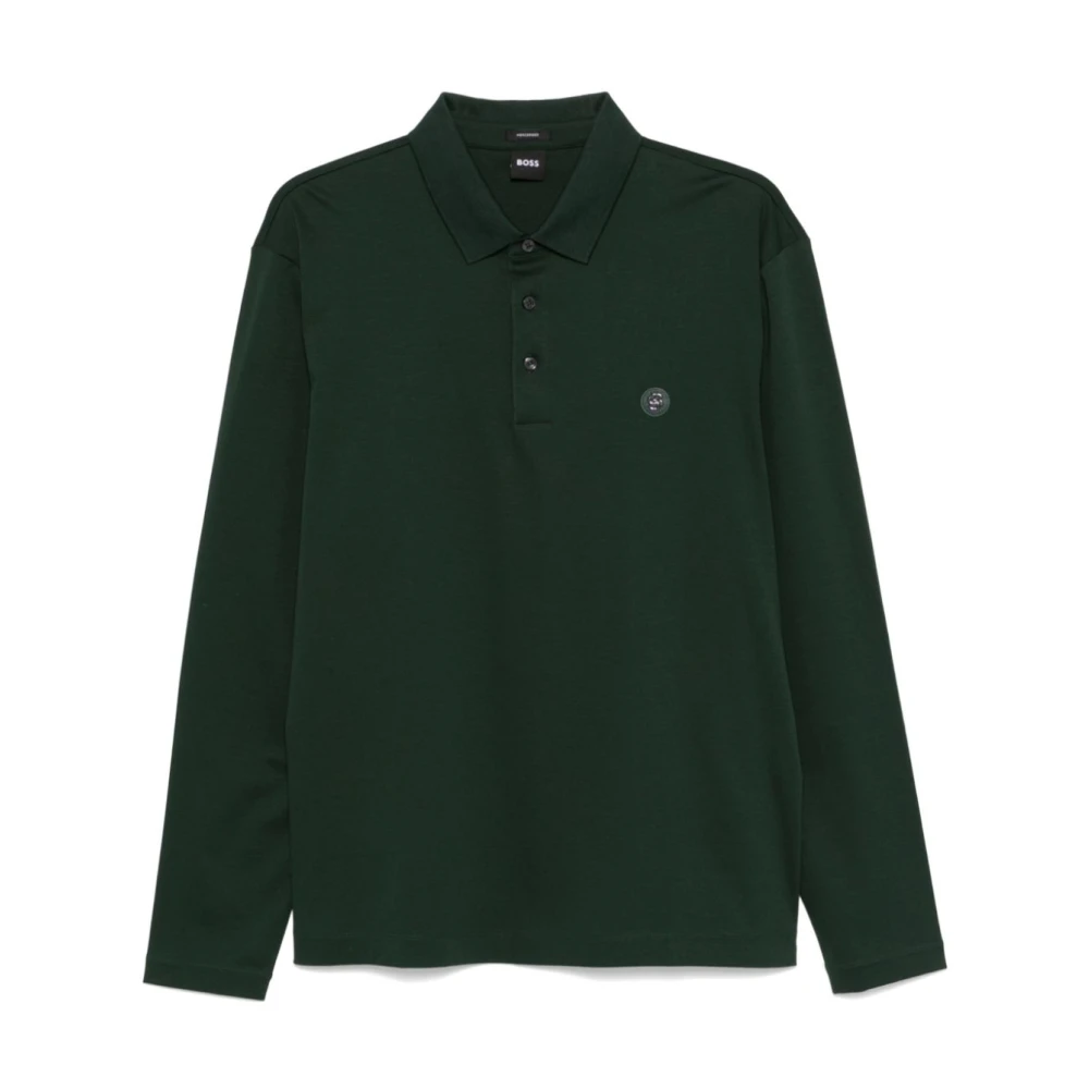 Hugo Boss Groene Metalen Logo Fles Polo Shirt Green Heren