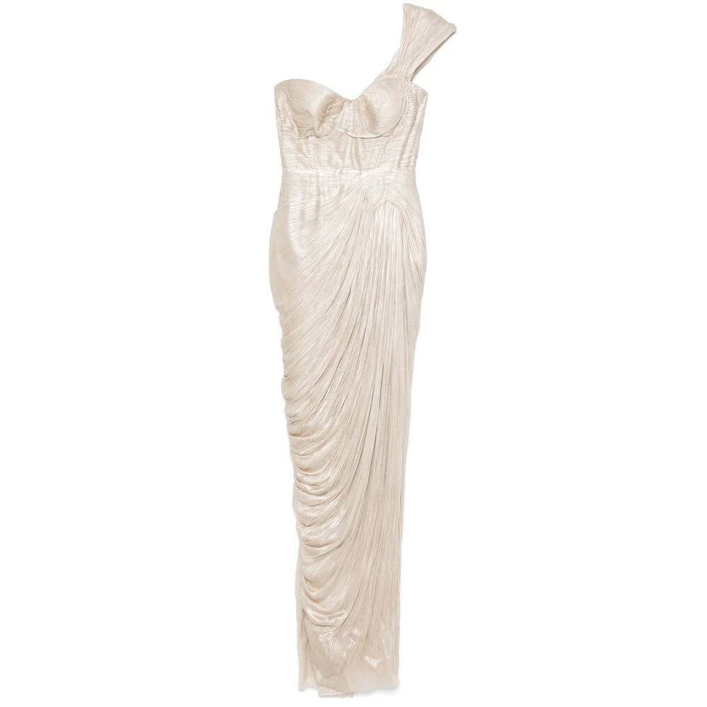 Maria Lucia Hohan Goudkleurige Zijden One-Shoulder Jurk Yellow Dames