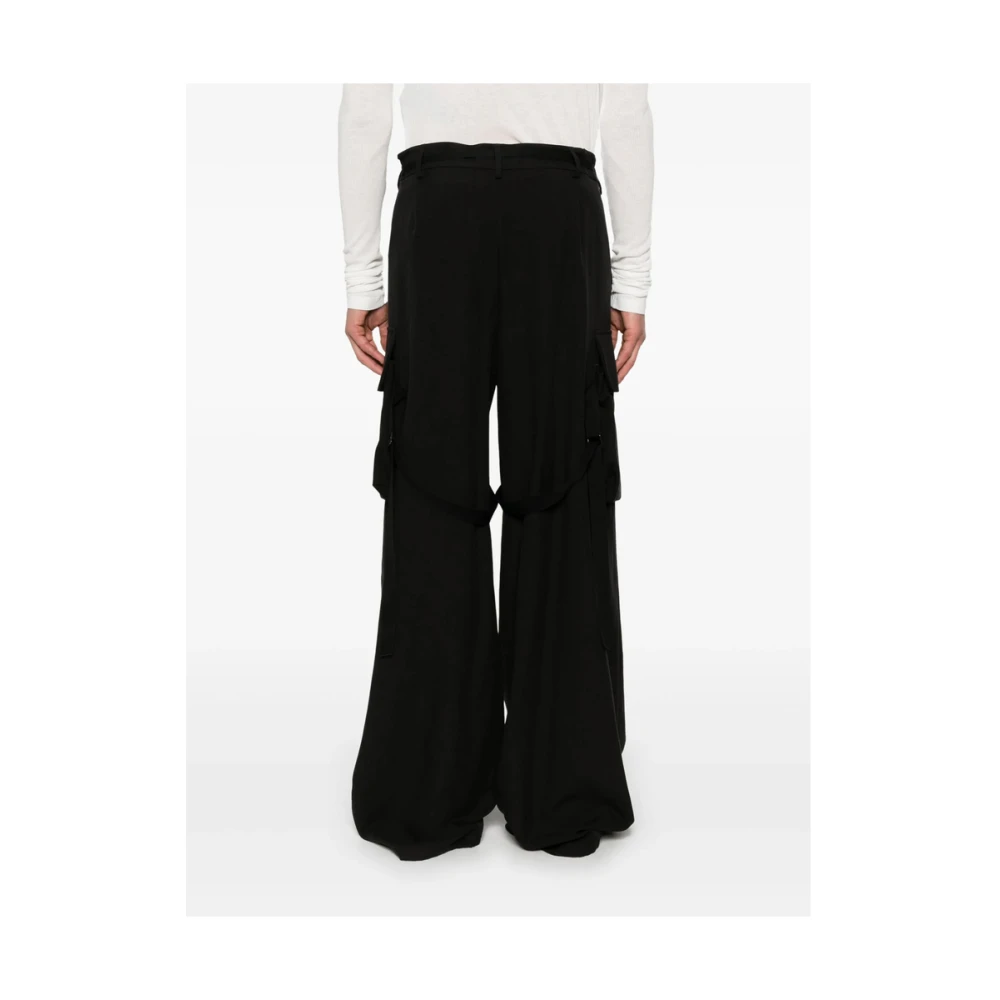 Ann Demeulemeester Zwarte Cargo Stijl Riem Broek Black Heren