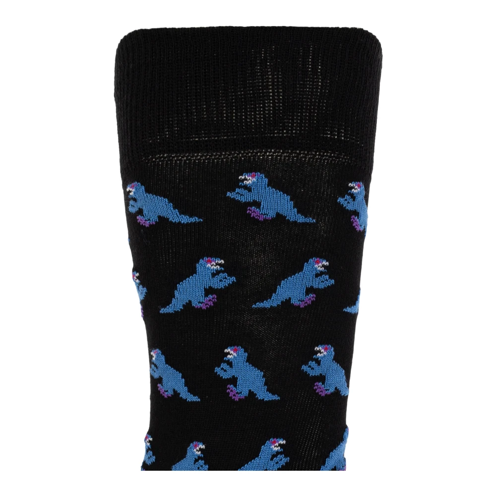 Paul Smith Katoenen sokken met dinosaurusmotief Black Heren