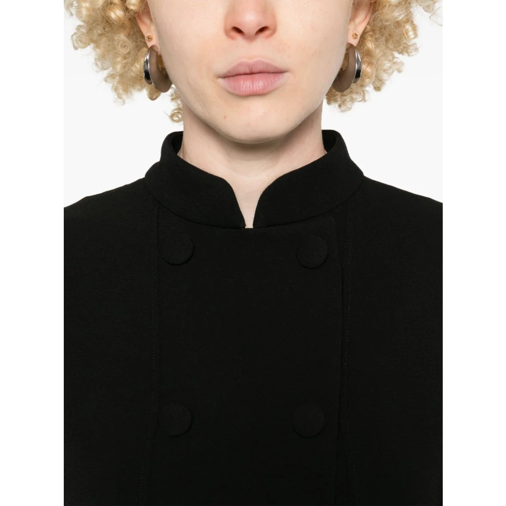 Emporio Armani Zwarte Capsule Jackets met Opstaande Kraag Black Dames