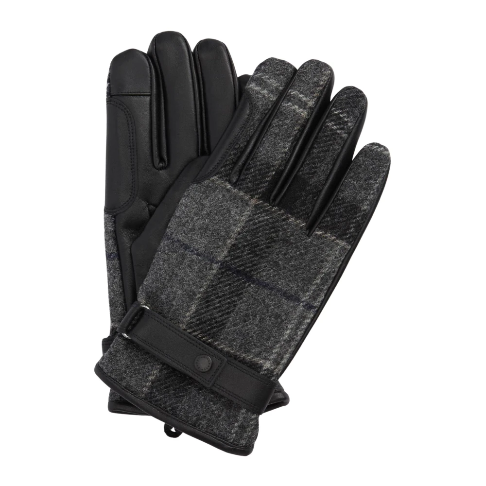 Barbour Black Gloves, Male, M, Newbrough Tartan Gloves