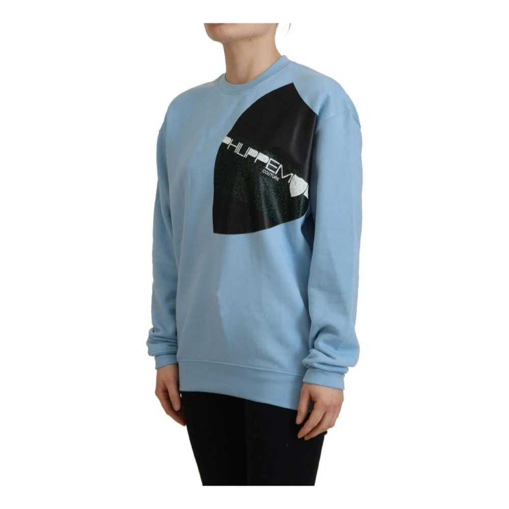 Philippe Model Blauwe Logo Bedrukte Trui met Lange Mouwen Blue Dames