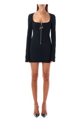 black-mini-dress-slim-fit-zip