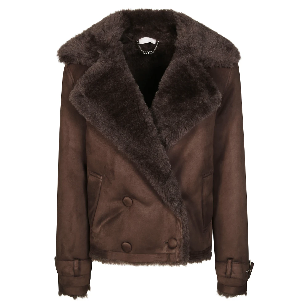 Liu Jo Women's Brown Eco Montone Stylish Jacket, Faux Fur & Shearling Jackets, Xl, Jackets