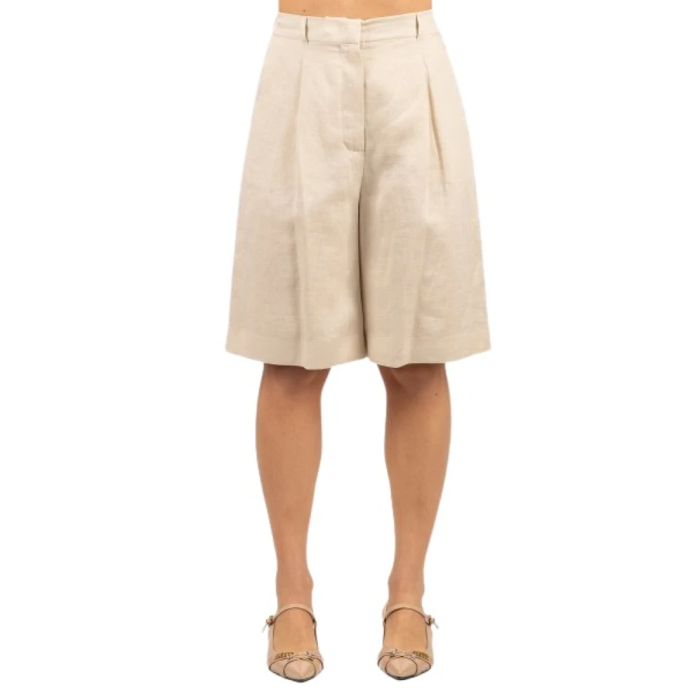 Max Mara Studio Women's Beige Bermudas, S, Caravan Bermuda