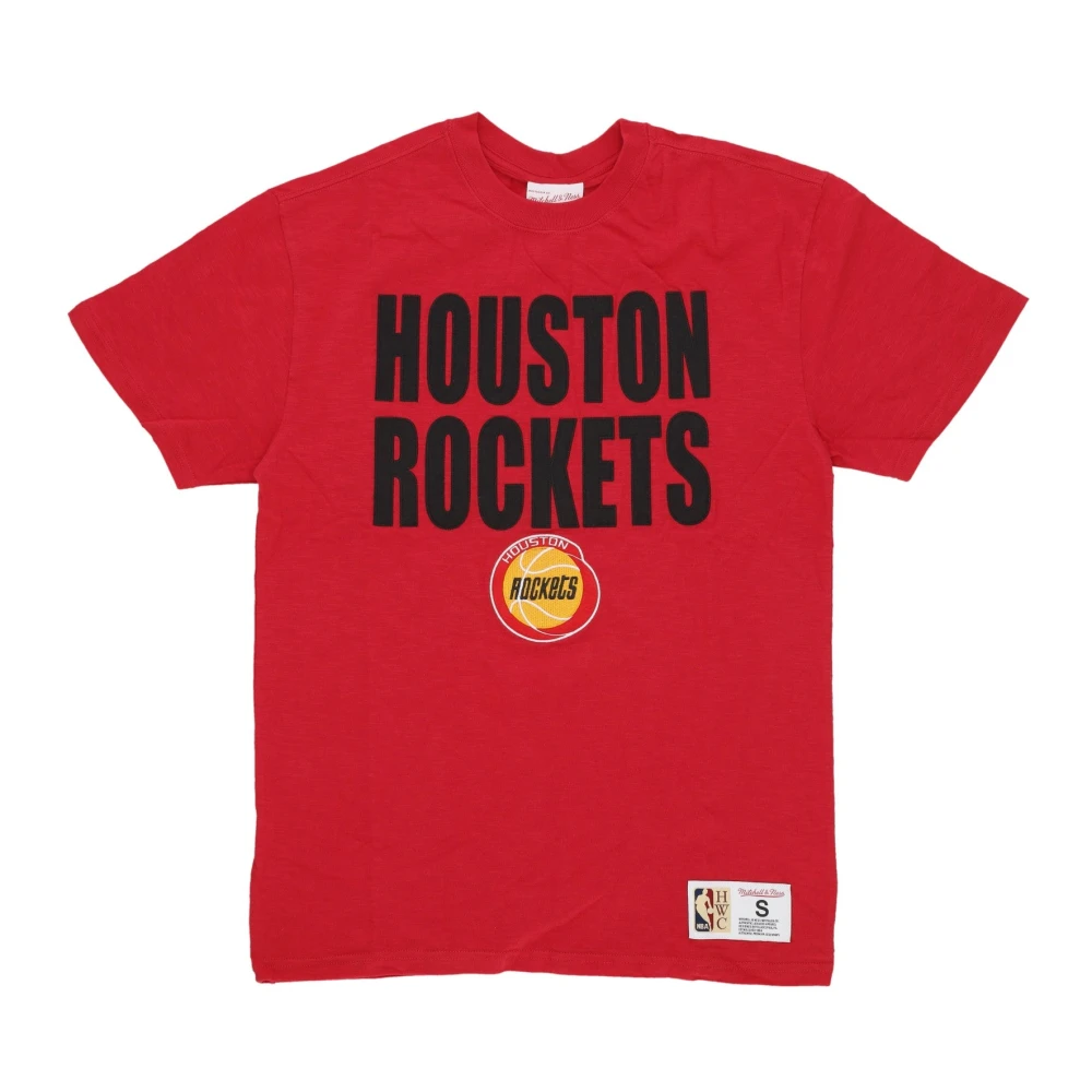 Mitchell & Ness Men's Red T-Shirts, S, Houston Rockets Nba Tee