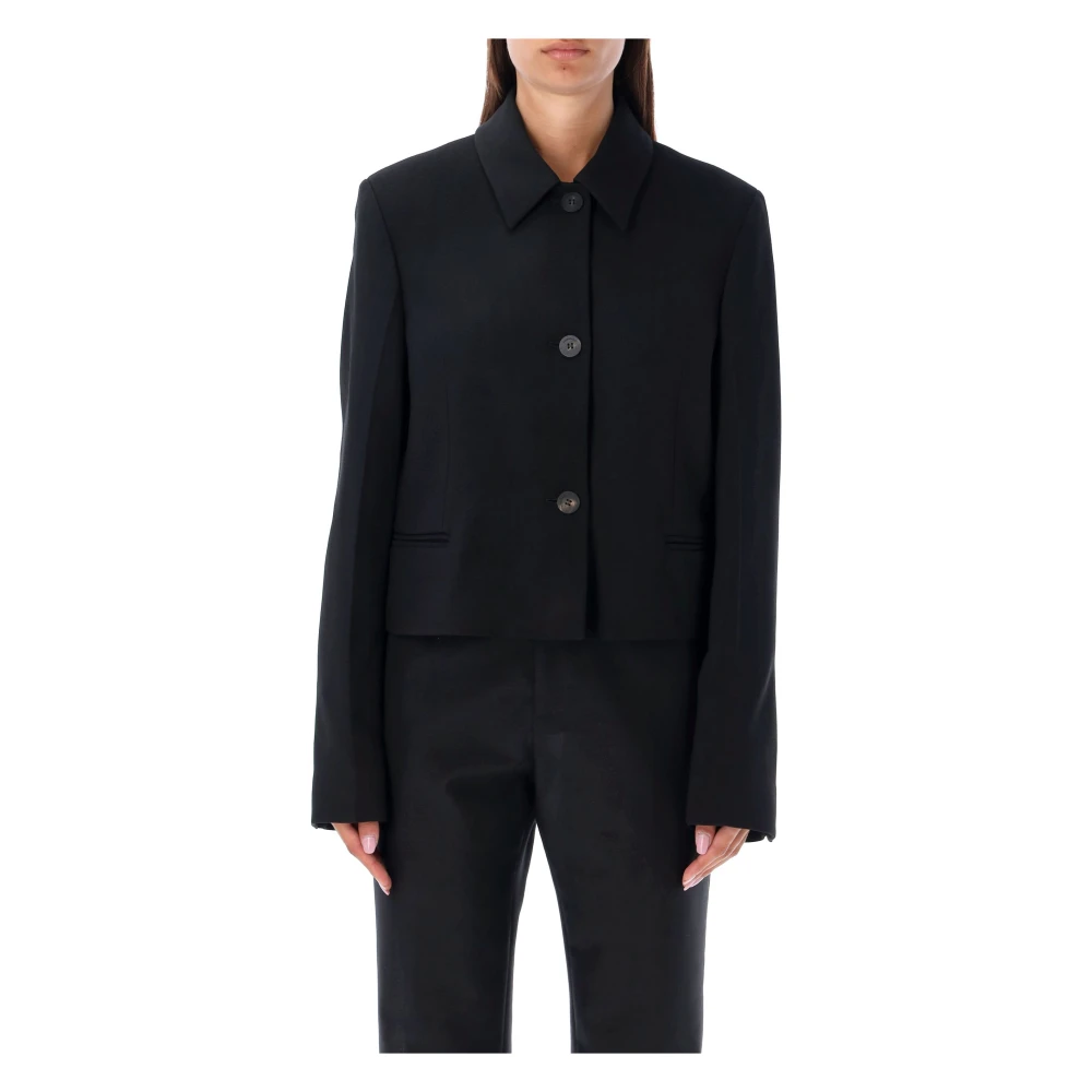 Salvatore Ferragamo Elegant Cropped Jacket Black Dames