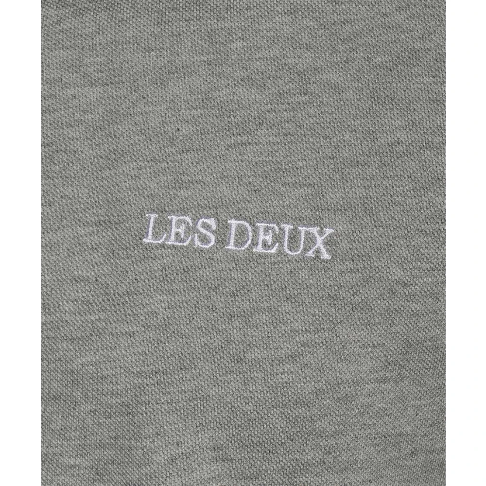 Les Deux Contrasterend Logo Katoenen Poloshirt Gray Heren