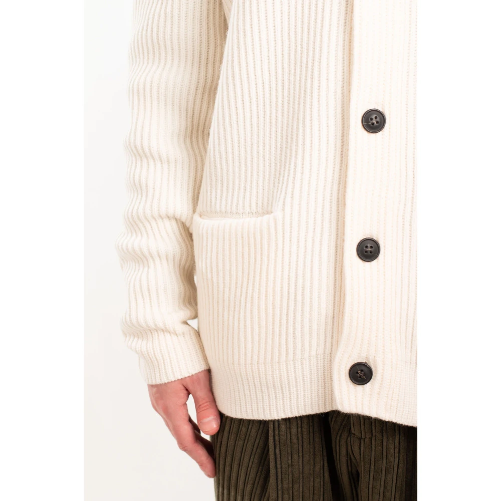 MC2 Saint Barth Gebreide Cardigan met Patches White Heren