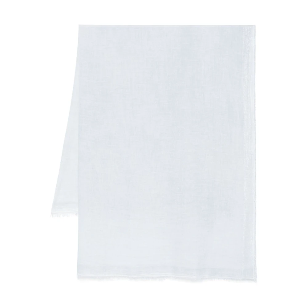 Faliero Sarti Elegant Sky Blue Scarf White Dames