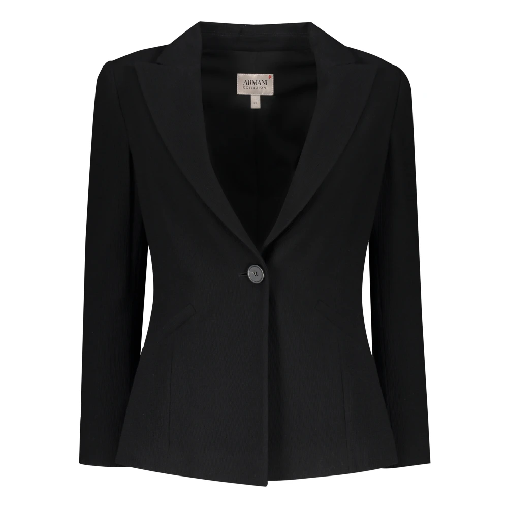 Armani Klassieke Blazer met Reverskraag Black Dames