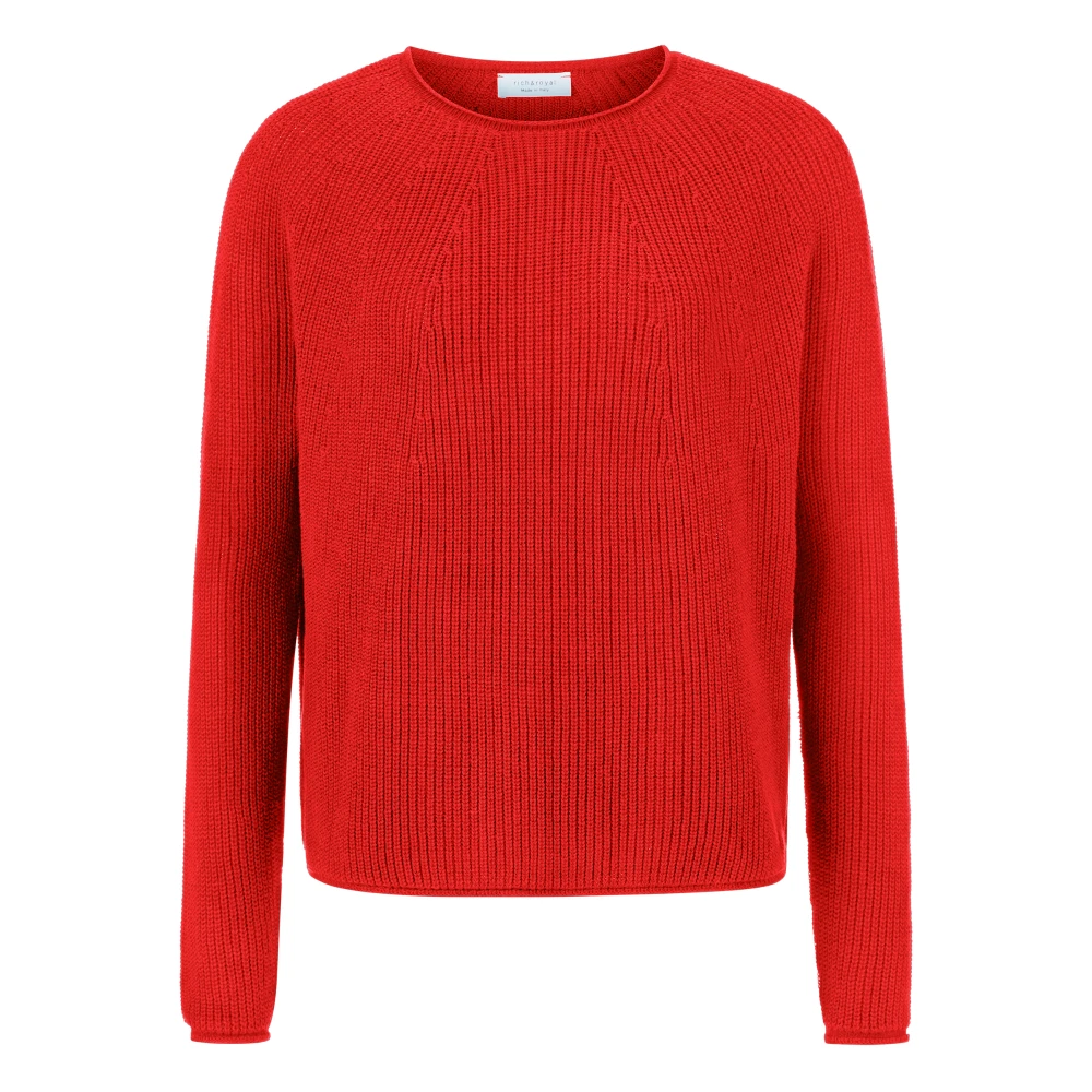 Rich & Royal Naadloze Crew Neck Cardigan Red Dames