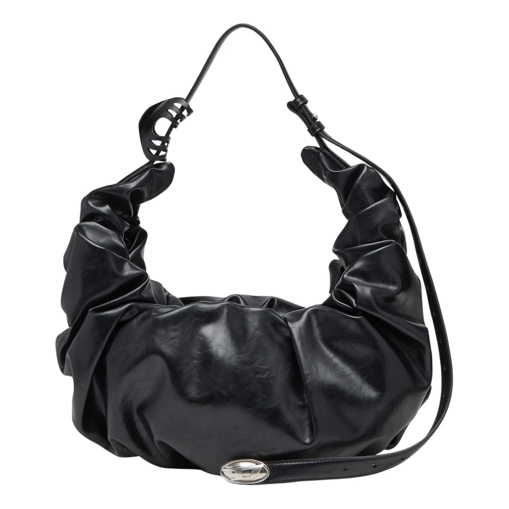 Diesel Nero Donna - Grab-D-Borsa Hobo Grande Arricciata - Borse A Spalla Uni - Immagine 4