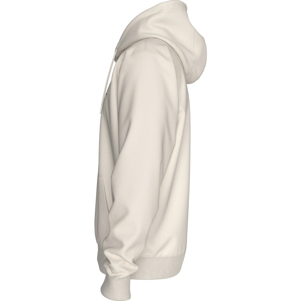 Tommy Jeans Witte Small Flag Hoodie Sweater White Heren