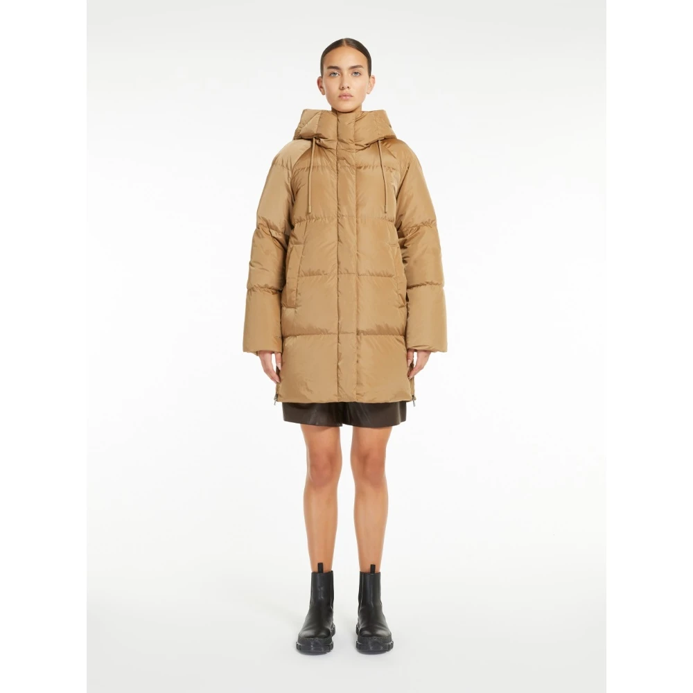 Max Mara Weekend Kameel Weekend Parka met Gewatteerd Motief Brown Dames