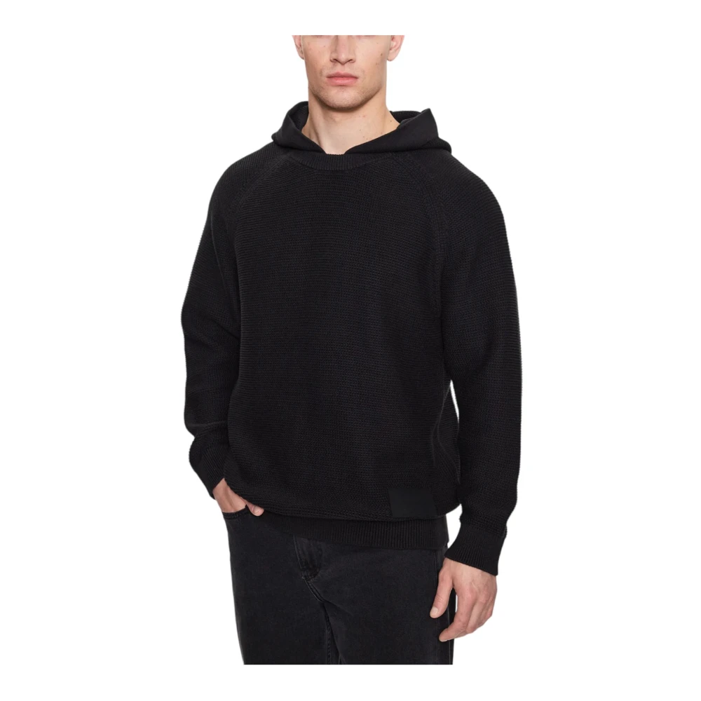 Calvin Klein Jeans Men's Black Hooded Jumper Utility Detail Cotton - Hoodies - L - Sweatshirts & Hoodies