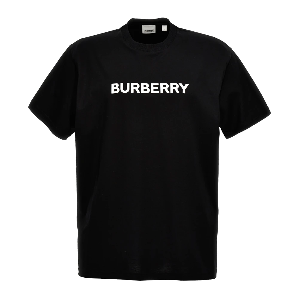 Burberry Men's Black Harriston Cotton Crew Neck T-Shirt
