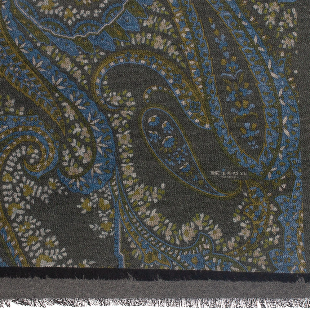 Kiton Zijden sjaal met logo Multicolor Heren