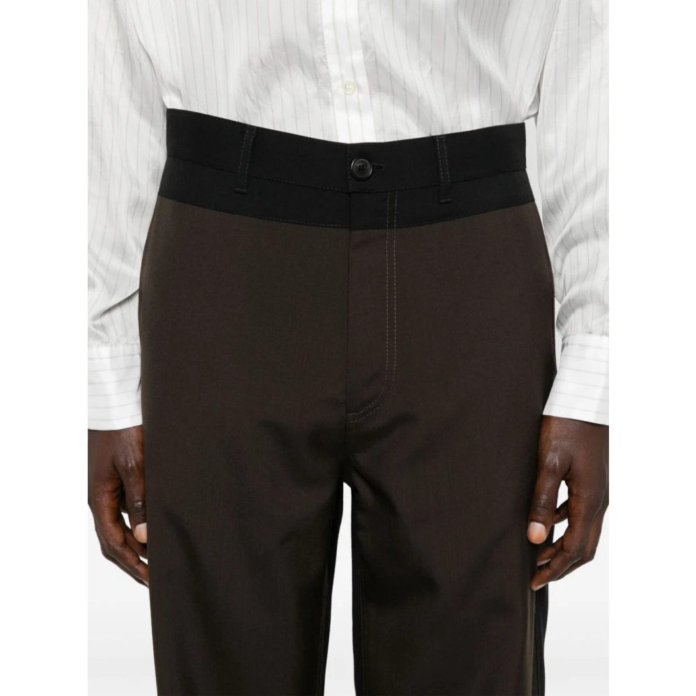 Marni Wijde Broek in Zwart en Bruin Black Heren