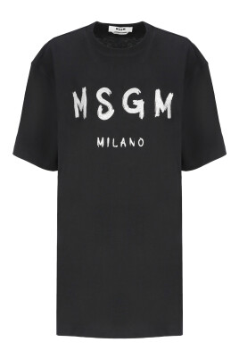 robe-longue-en-coton-noir-avec-logo-paillete