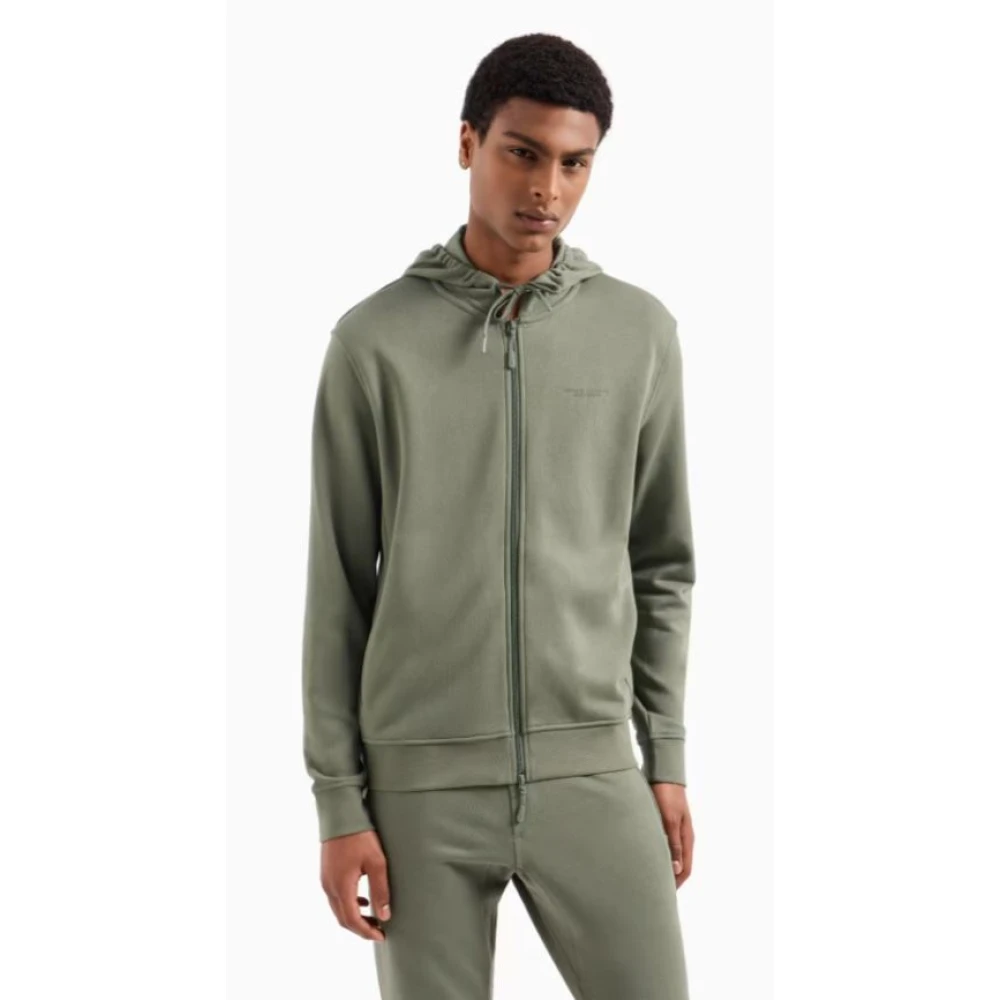 Armani Exchange Stretch-stof zip-up sweatshirt Green Heren