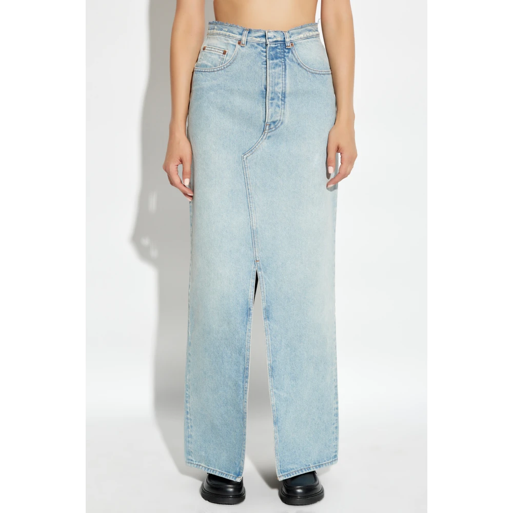 MM6 Maison Margiela Denim rok met vintage effect Blue Dames