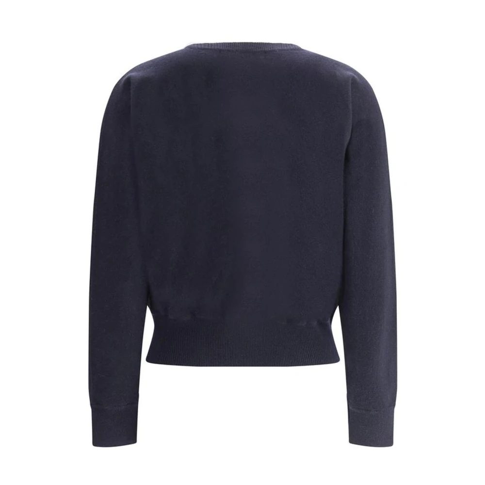 Extreme Cashmere Luxe Cashmere Sweater met Geribbelde Details Blue Dames
