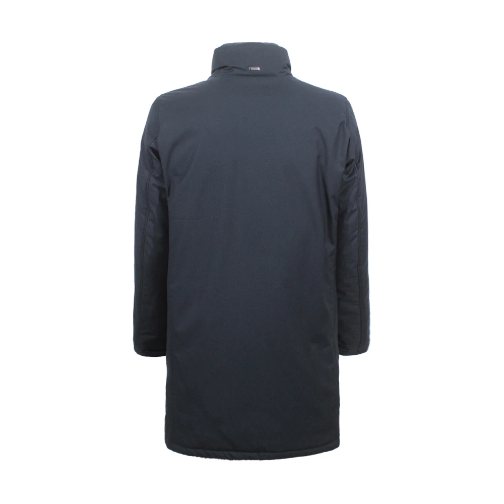 Herno Parka met ritssluiting en hoge kraag Blue Heren