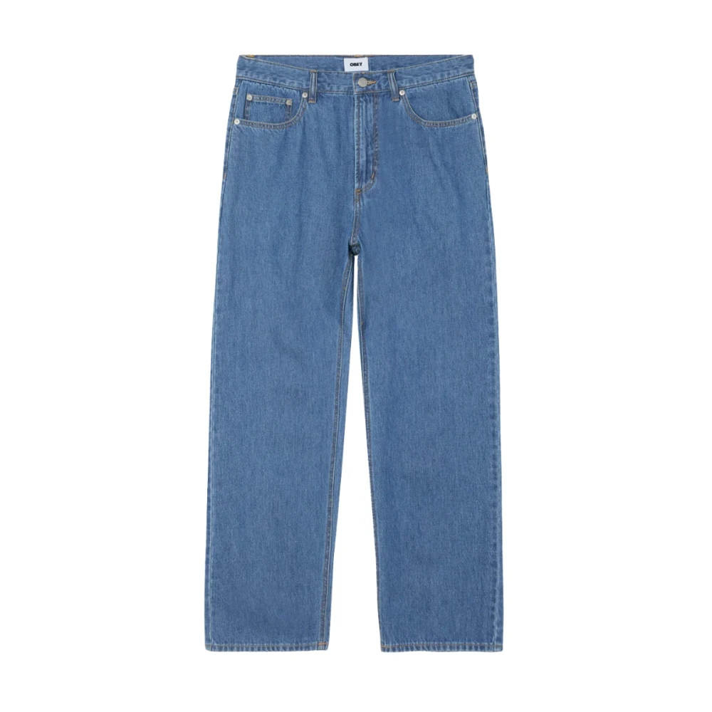 Obey Blue Straight Fit Jeans, Male, W30, Emerson Denim