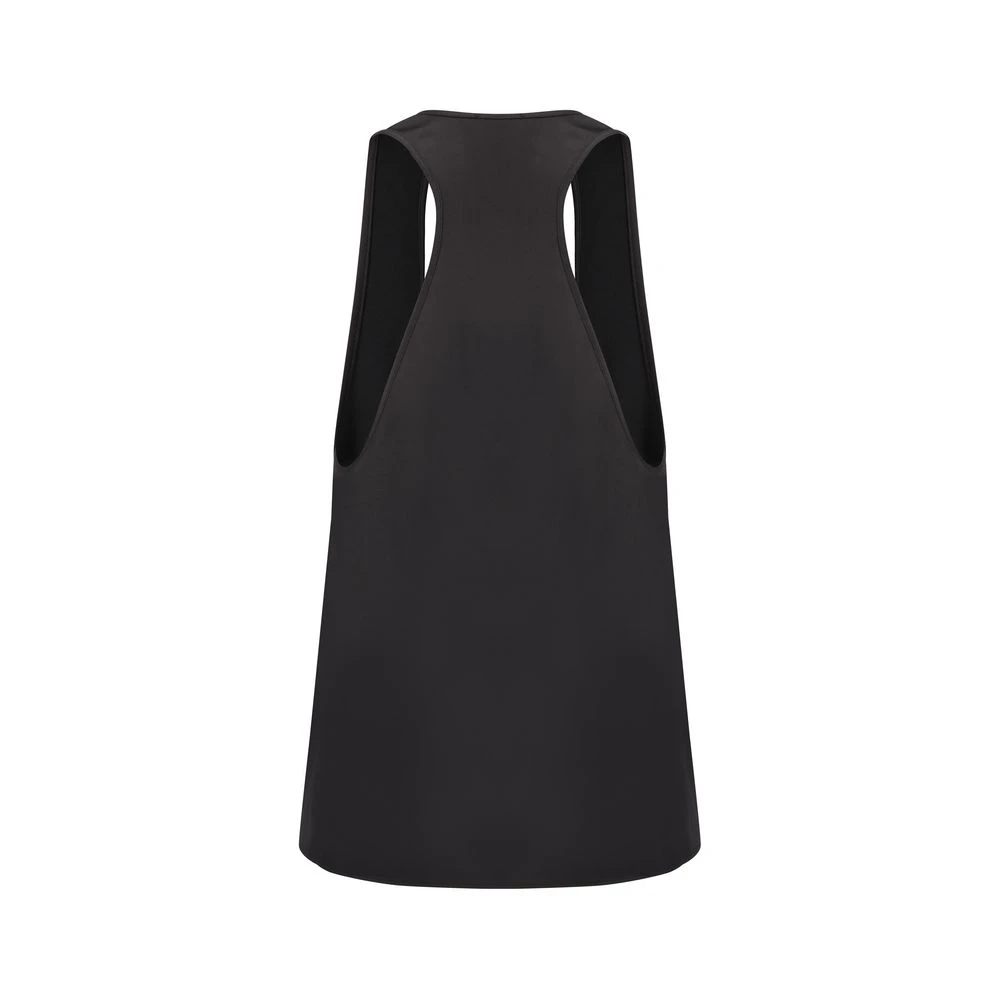 Andamane Mouwloze Monochrome Top met Voorkant Halslijn Black Dames