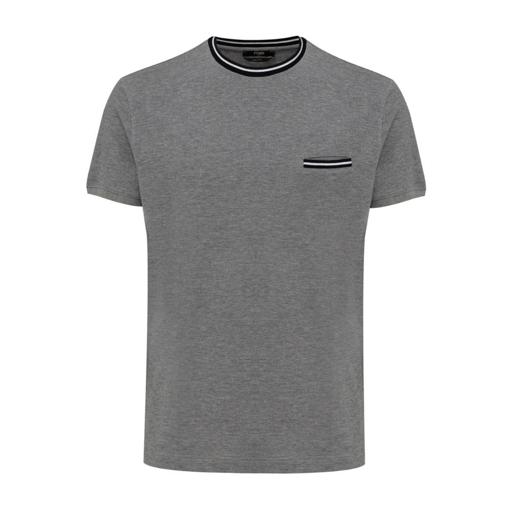Fendi Grijze Zak T-shirt Made in Italy Gray Heren