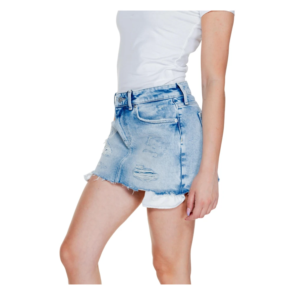 Tommy Jeans Herfst Winter Katoenen Minirok Blue Dames