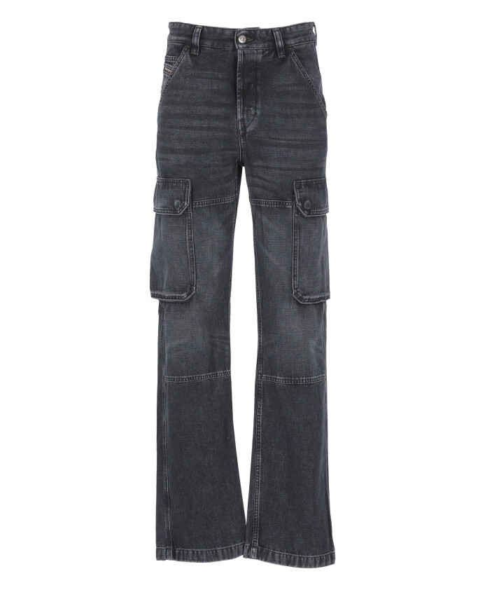 jean-cargo-en-melange-de-coton-noir