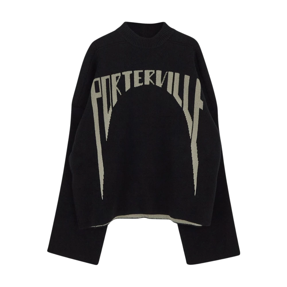 Rick Owens Jumbo Crewneck Gebreide Wol Black Heren