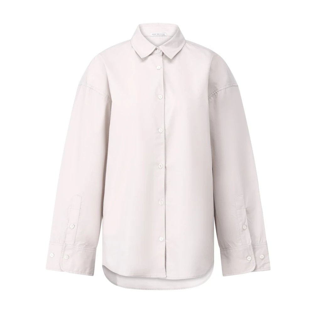 True Religion Moderne Oversized Overhemdblouse Beige Dames