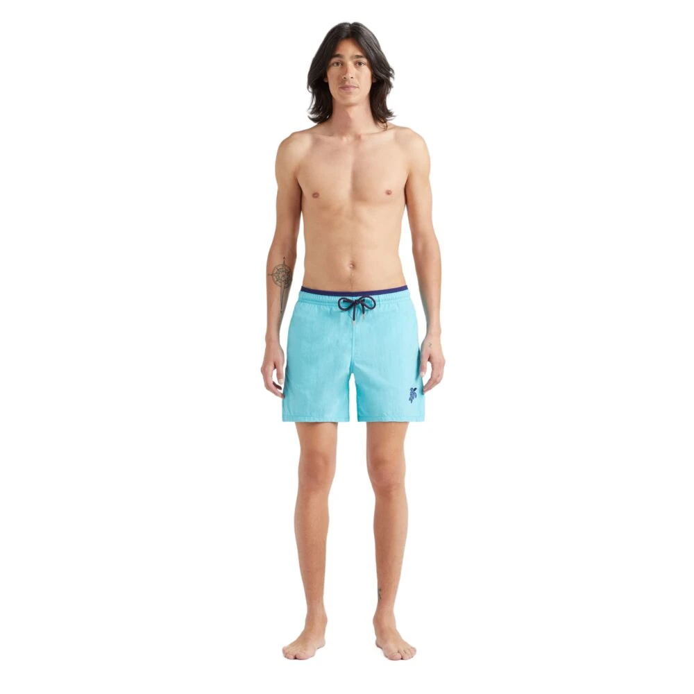 Vilebrequin Tweekleurige effen bicolour zwemshorts voor heren Blue Heren