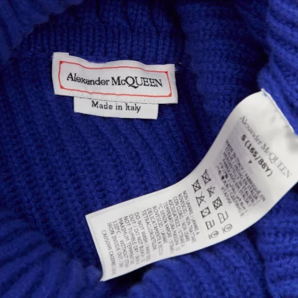 Alexander McQueen Pre-owned Wool tops Blue Dames