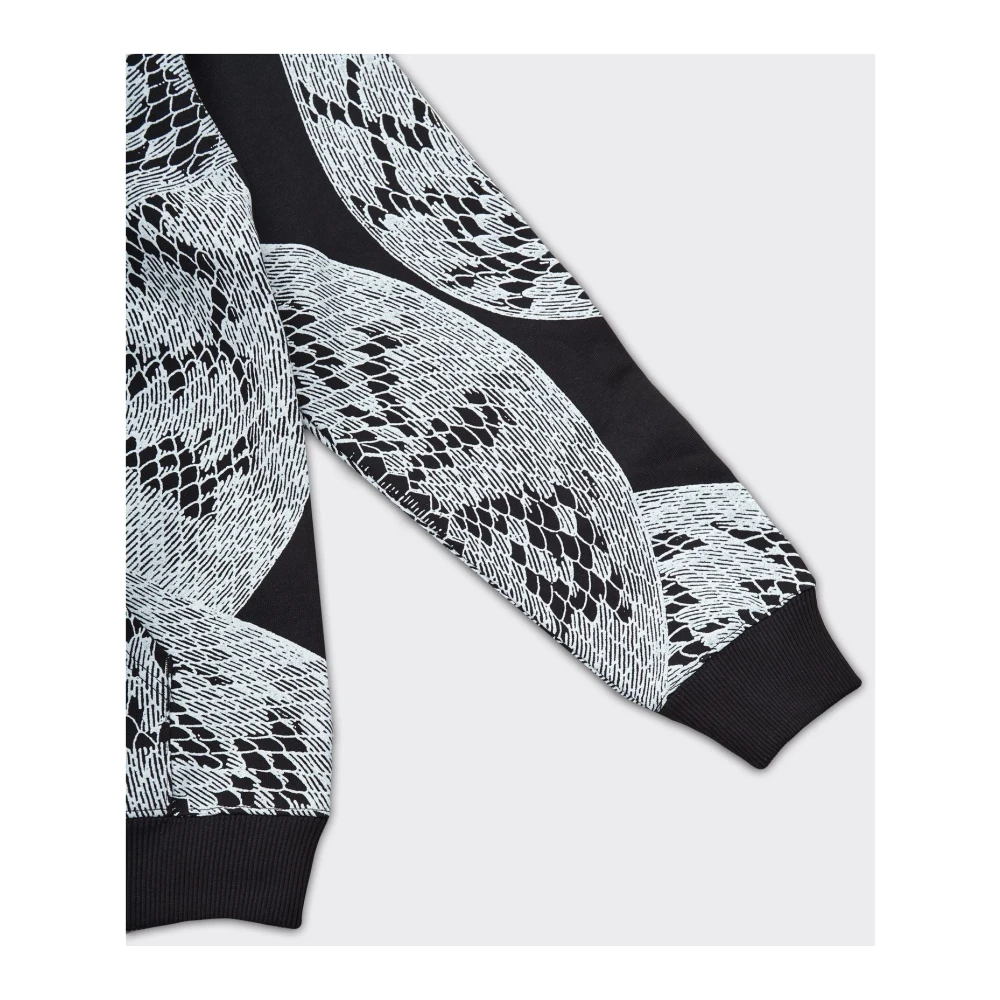 Iuter Zwarte hoodie met Boa-trim Multicolor Heren