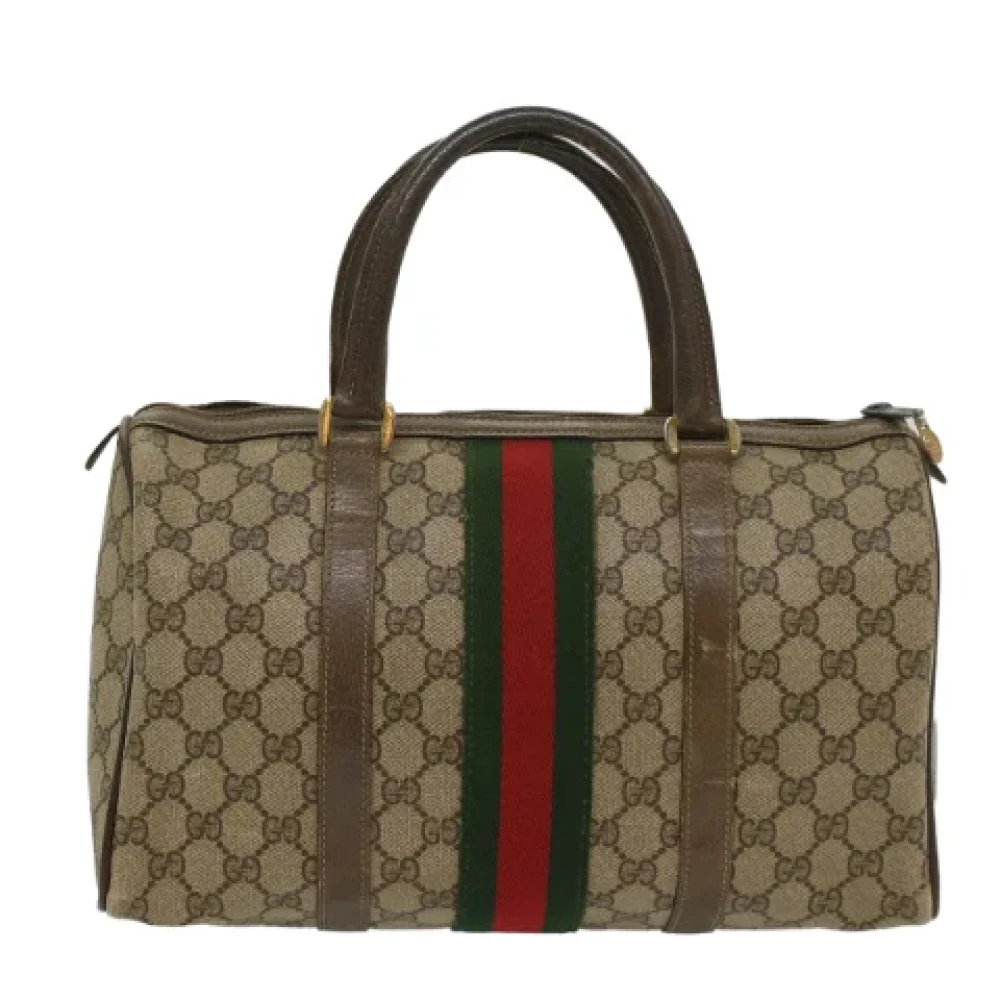 Gucci Vintage Pre-owned Canvas travel-bags Beige Dames
