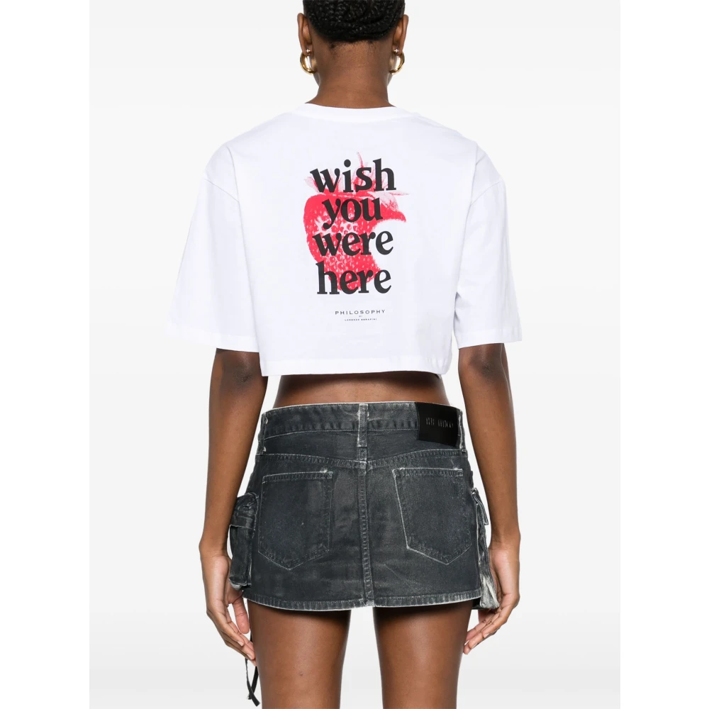 Philosophy di Lorenzo Serafini Biologisch Gerecycled Jersey T-Shirt Wit White Dames