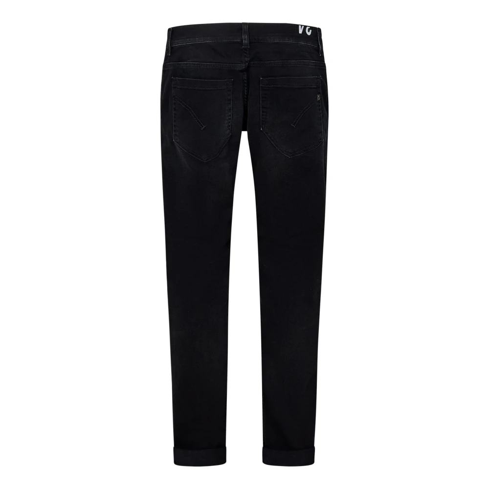 Dondup Zwarte Skinny-Fit Stretch Denim Jeans Black Heren