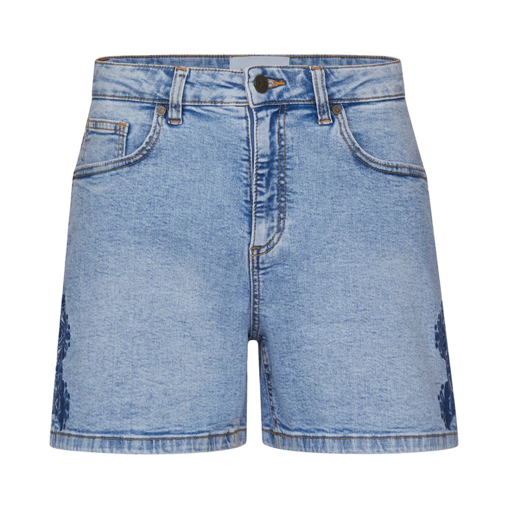 Sisters Point Casual Bermuda Shorts in Olijf Blue Dames